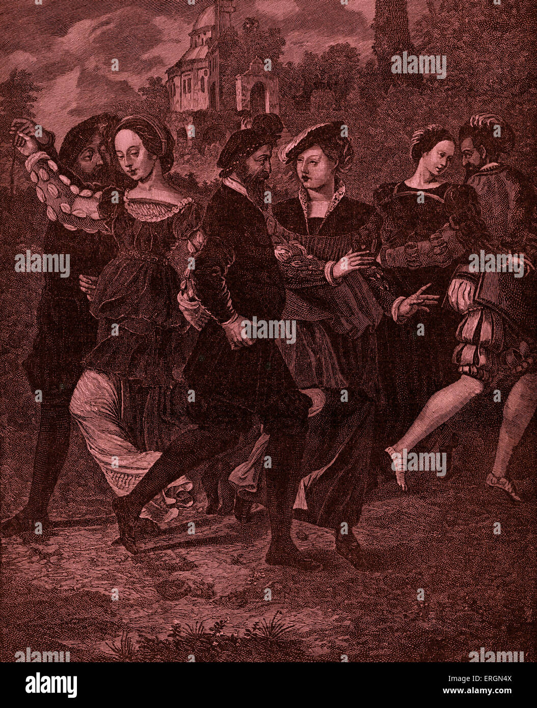 The Dancing Picture by Hans Holbein (14971543). Dancers are, from left