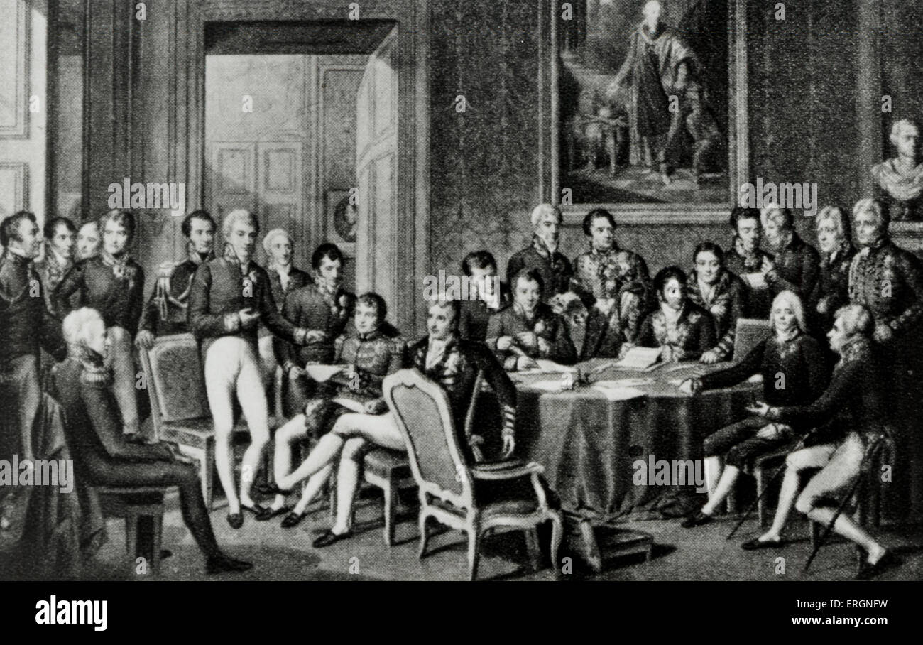 Congress of Vienna, 1814. After painting by J B Isabey Stock Photo - Alamy