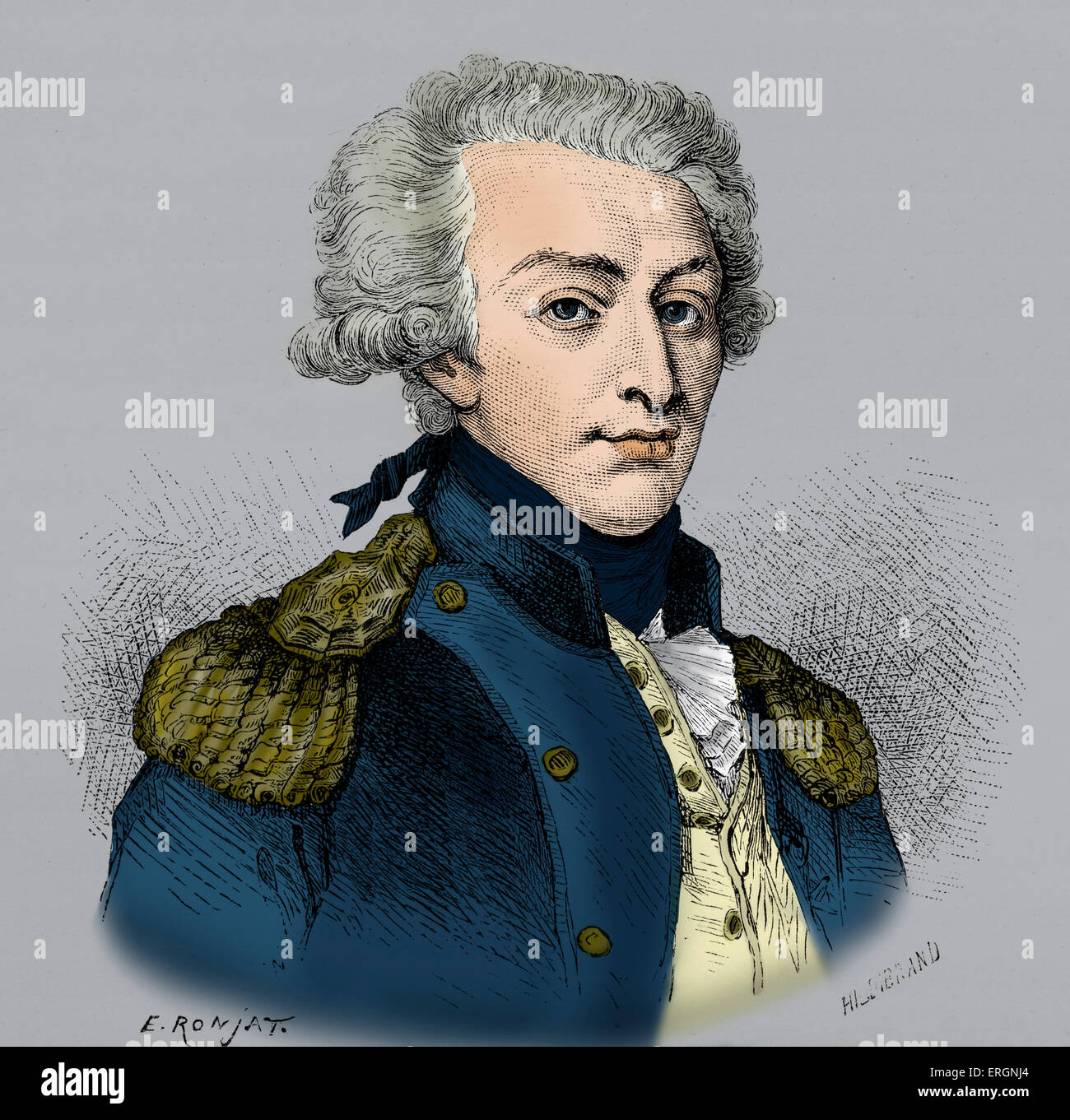 Marie-Joseph Paul Yves Roch Gilbert du Motier, marquis de La Fayette, French aristocrat and military officer, general in the Stock Photo