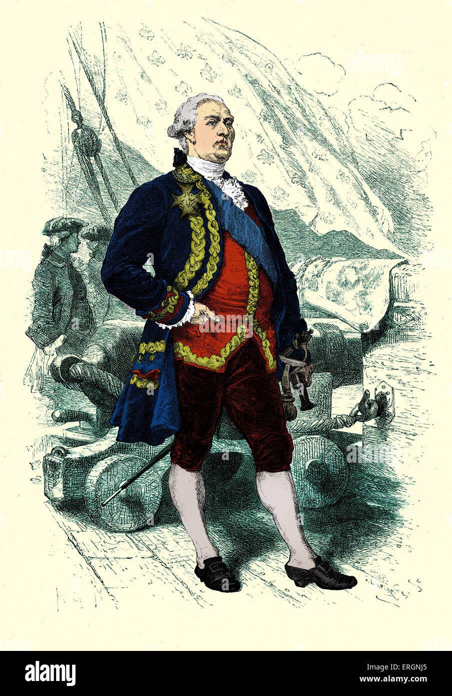 Pierre André de Suffren de Saint-Tropez, French admiral famous for his campaign in the Indian Ocean against the British fleet Stock Photo