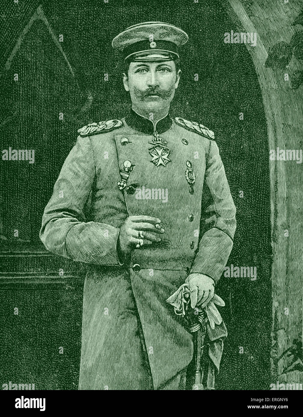 Wilhelm II , German Emperor from 1888 - 1941.  The last emperor of Germany, and King of Prussia,   b. January 1859 - d. June Stock Photo