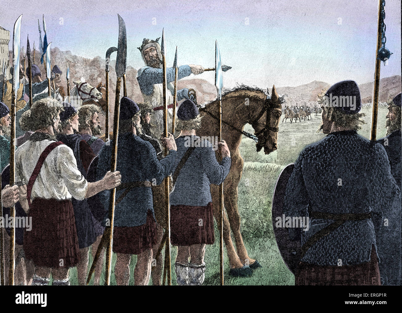 Battle of Bannockburn Robert the Bruce reviewing his troops before