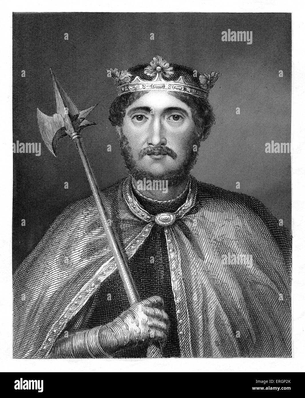 Richard I or Richard the Lionheart, portrait. King of England  from 1189 until his death. 8 September 1157 – 6 April 1199. Stock Photo