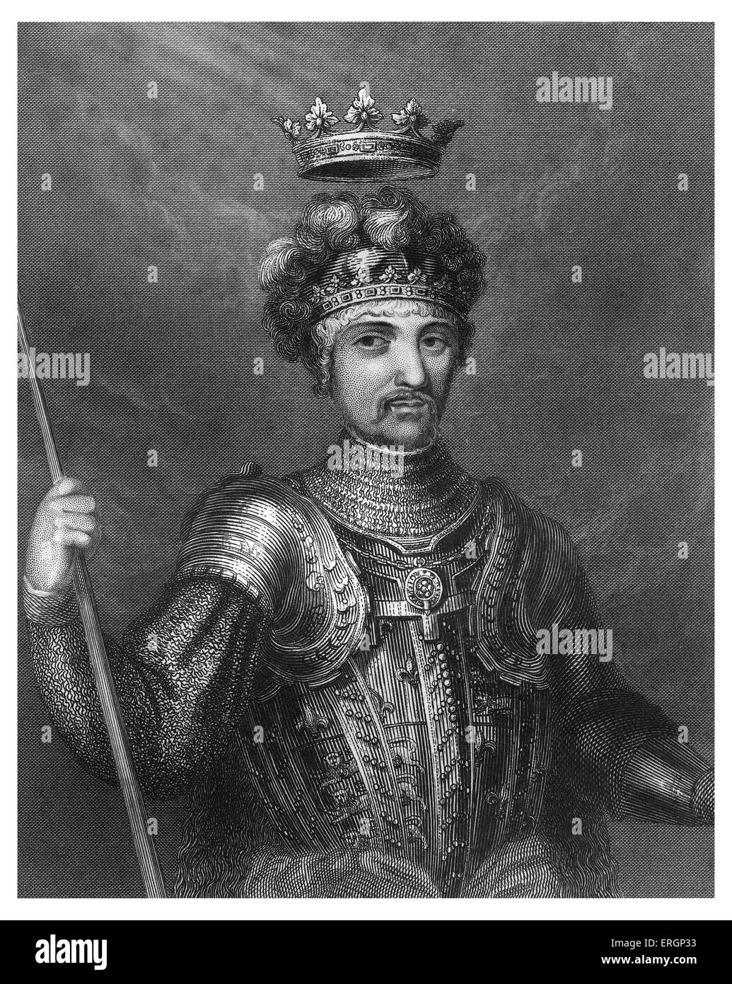 Edward The Black Prince, eldest son of King Edward III of England. Edward died one year before his father, becoming the first Stock Photo
