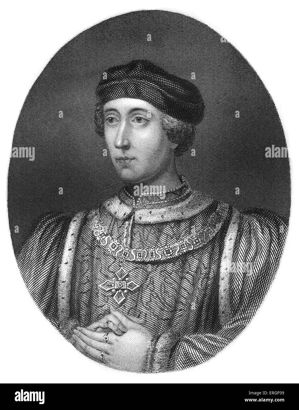 Henry VI, portrait. King of England 1422 to 1461 and again from 1470 to 1471, and disputed King of France from 1422 to 1453. 6 Stock Photo