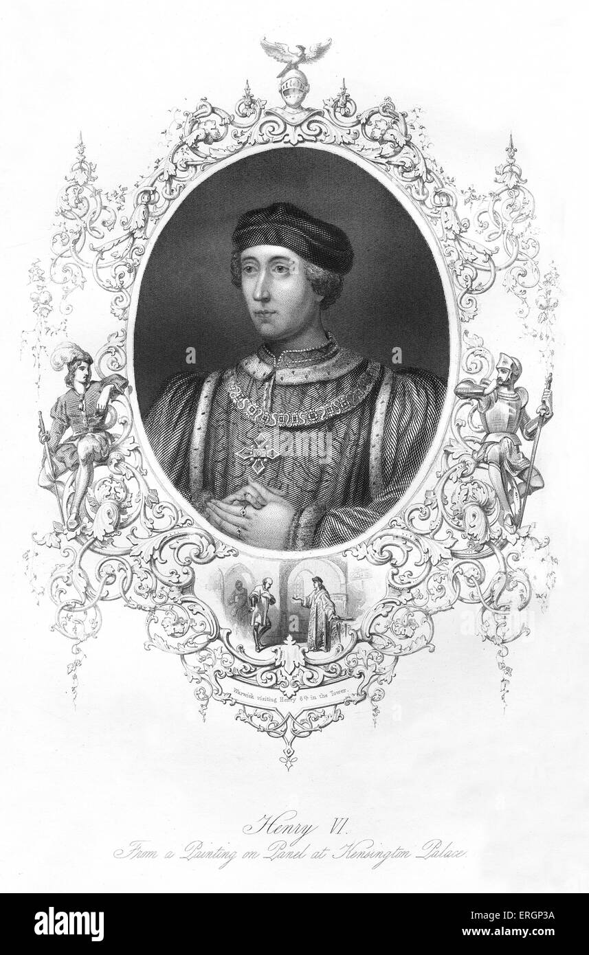 Henry VI, portrait. King of England 1422 to 1461 and again from 1470 to 1471, and disputed King of France from 1422 to 1453. 6 Stock Photo
