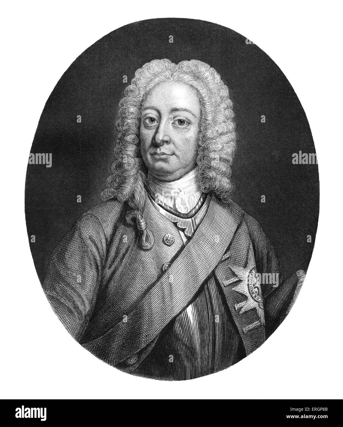 King II, portrait. Reigned as King of Great Britain and Ireland