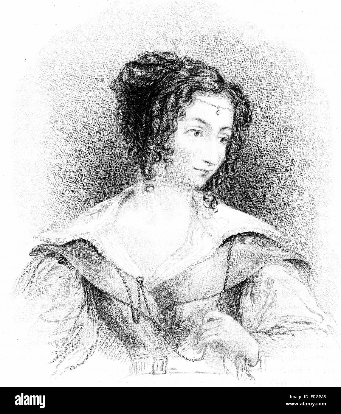 Countess Teresa Guiccioli. Mistress of Lord Byron while he was living in Ravenna. Portrait engraved by Henry Thomas Ryall after Stock Photo