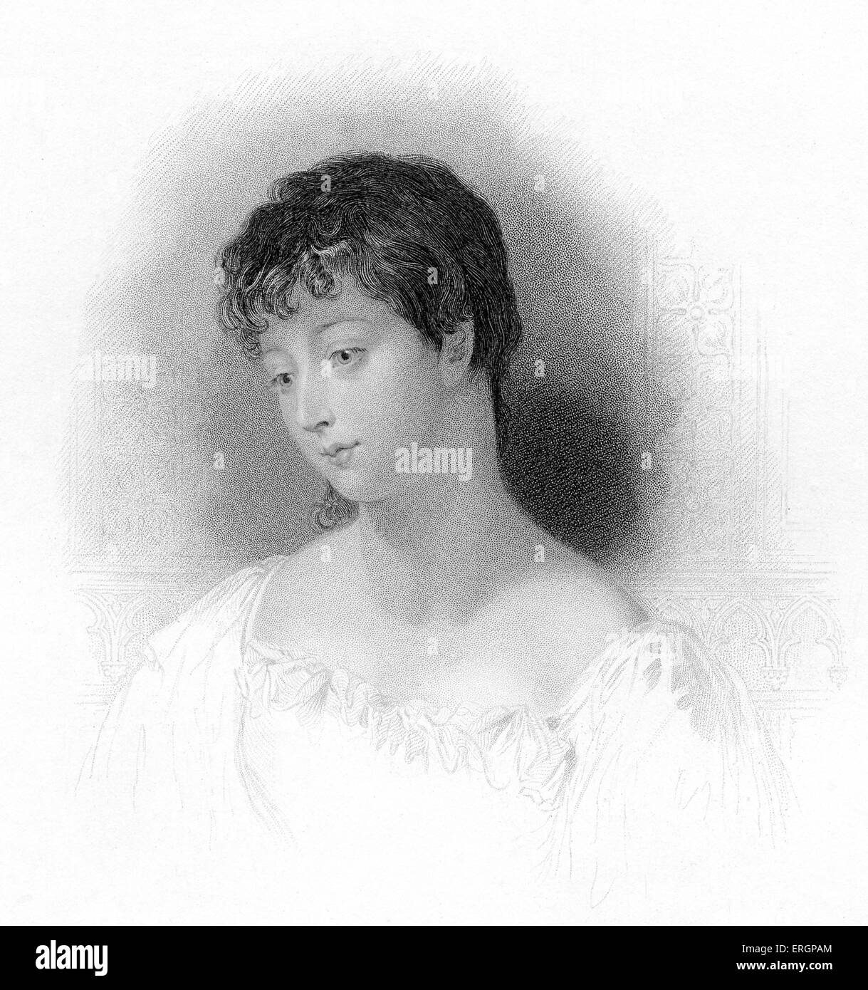 Mary Chaworth. Young lover of the poet Lord Byron. Has links with Byron's poem 'The Dream'. 1786-1832 Stock Photo