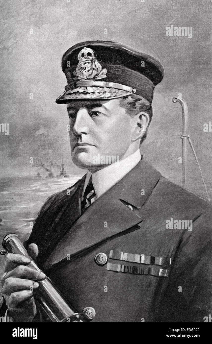 Vice Admiral Sir David Beatty, portrait. Royal navy officer, 17 January 1871 – 11 March 1936. Stock Photo