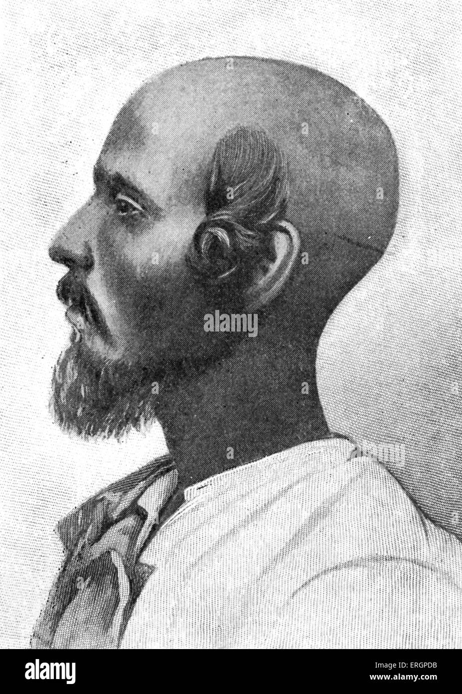 Cochin Jewish community, India.  Man described as 'Black Jew'. After photograph in 19th century source. Stock Photo