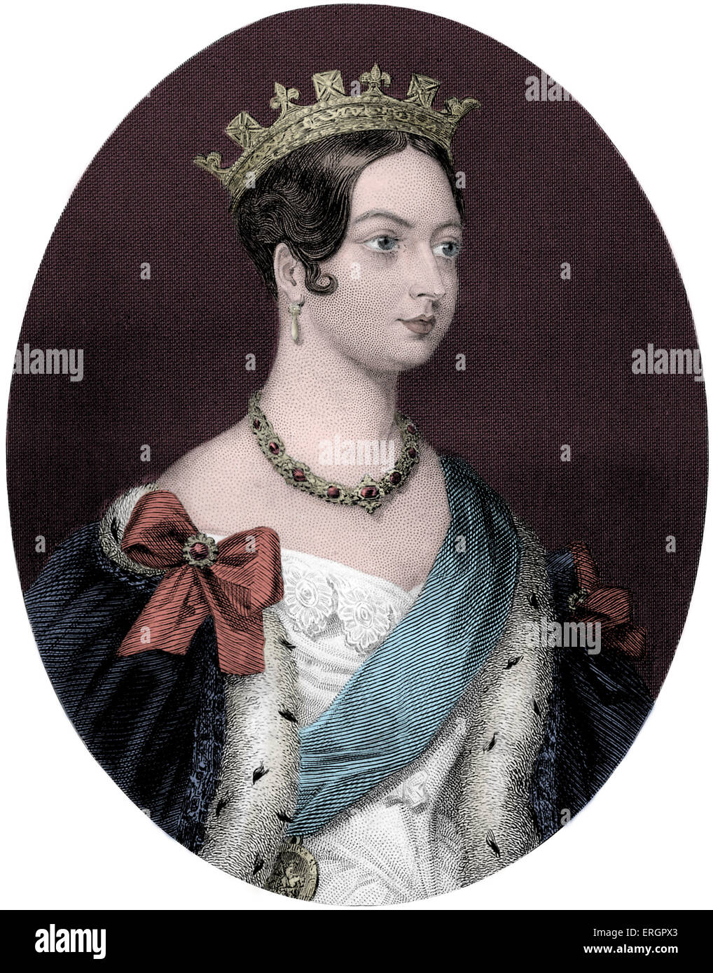 Queen Victoria, portrait.  Sovereign of the United Kingdom of Great Britain and Ireland from 20 June 1837 until death. From 1 Stock Photo