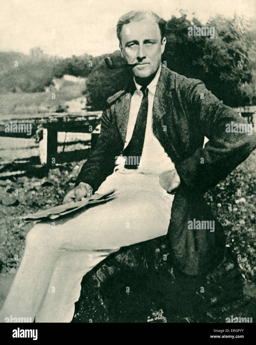 Franklin D. Roosevelt at Campobello Island, portrait.  FDR: 32nd President of the United States (1933–1945), led the US during Stock Photo