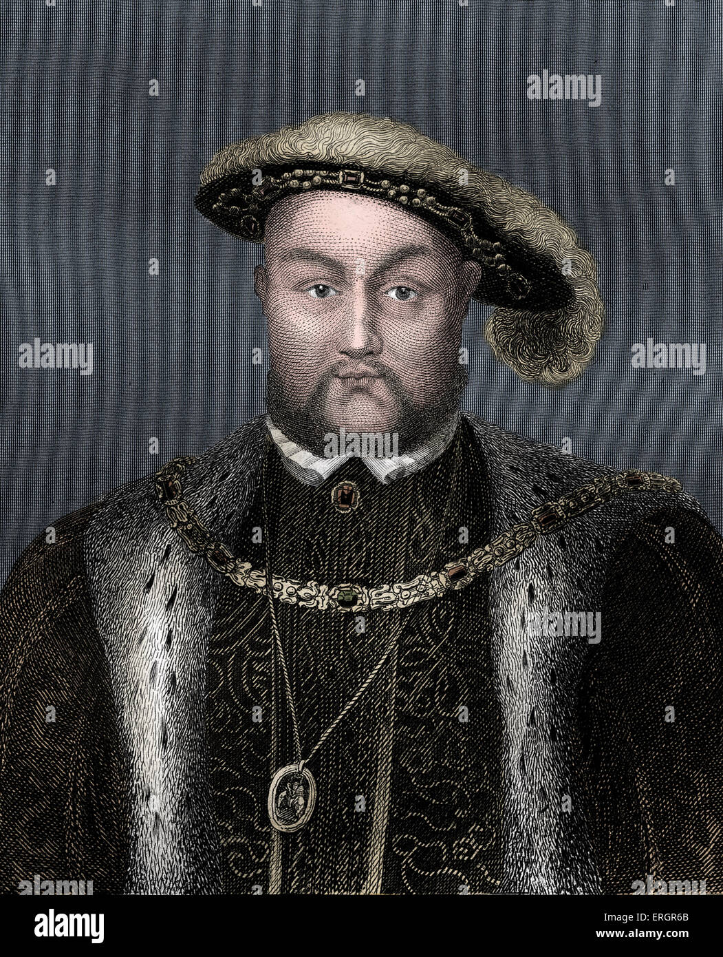 Henry VIII, portrait. King of England from 21 April 1509 until his death. 28 June 1491 28