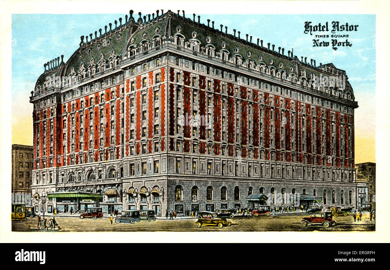 Hotel Astor On Times Square New York City Usa 1920s Stock Photo