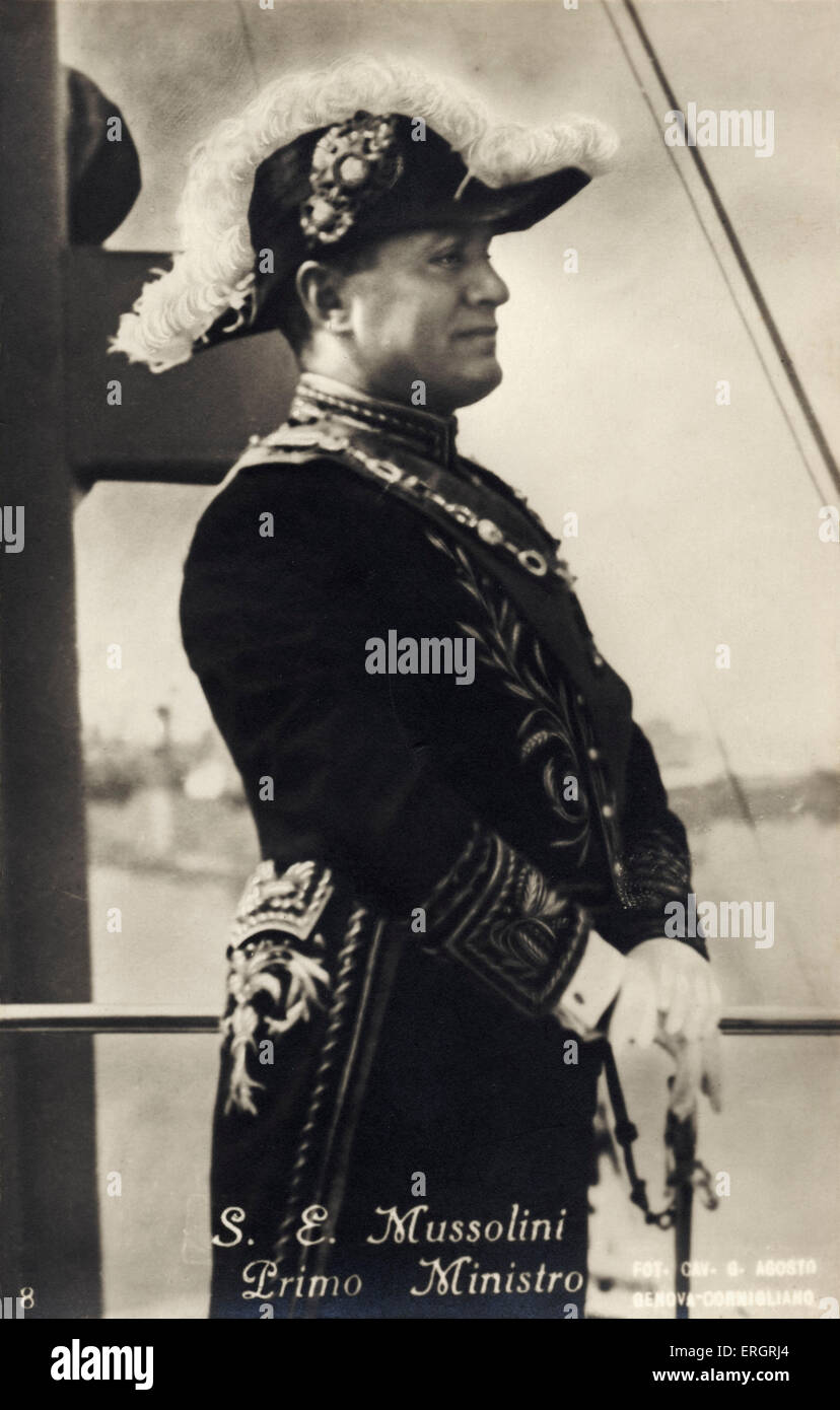 Benito Mussolini - in ornate uniform. Italian dictator and leader of the Fascist movement 1883 - 1945. Totalitarianism. Stock Photo
