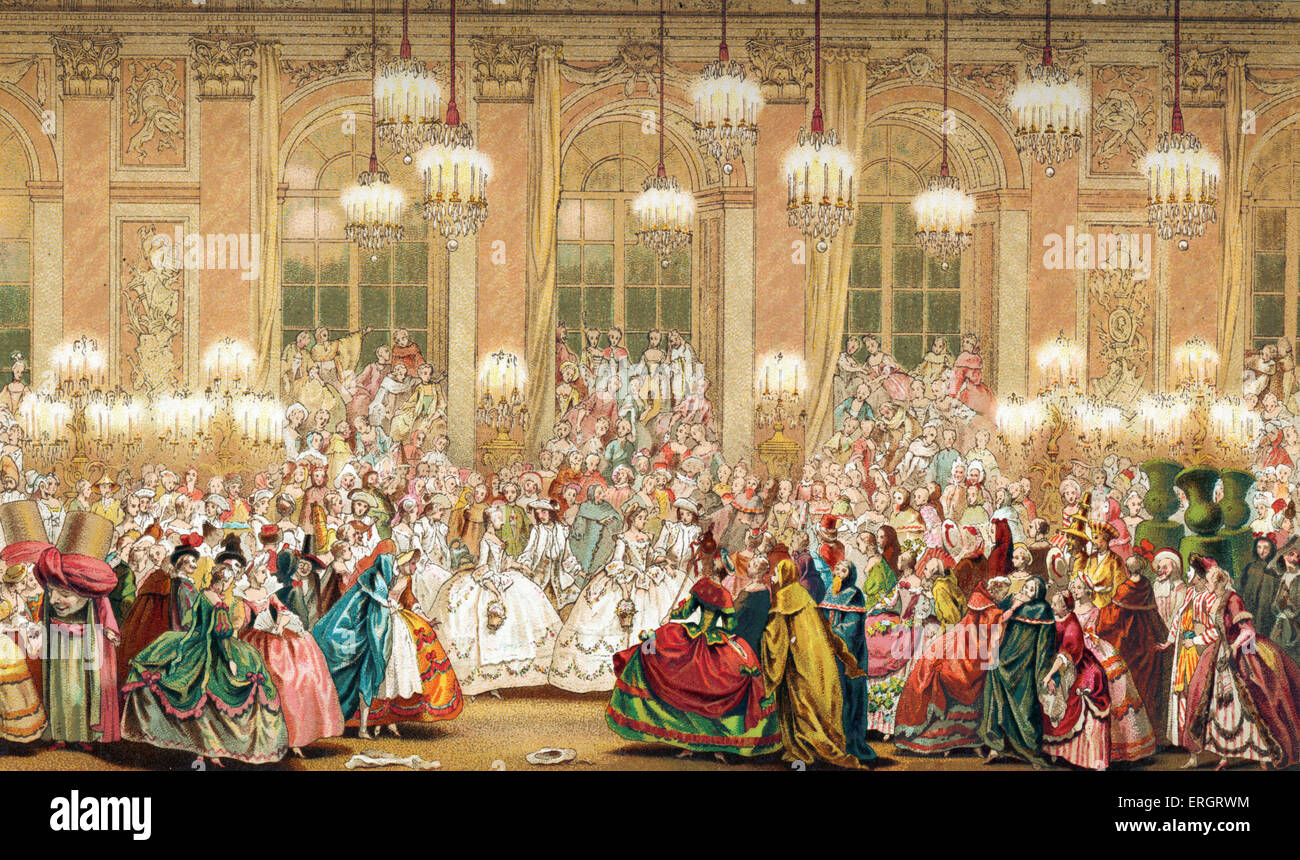 Masked Ball at the court of Louis XV in France Stock Photo Alamy