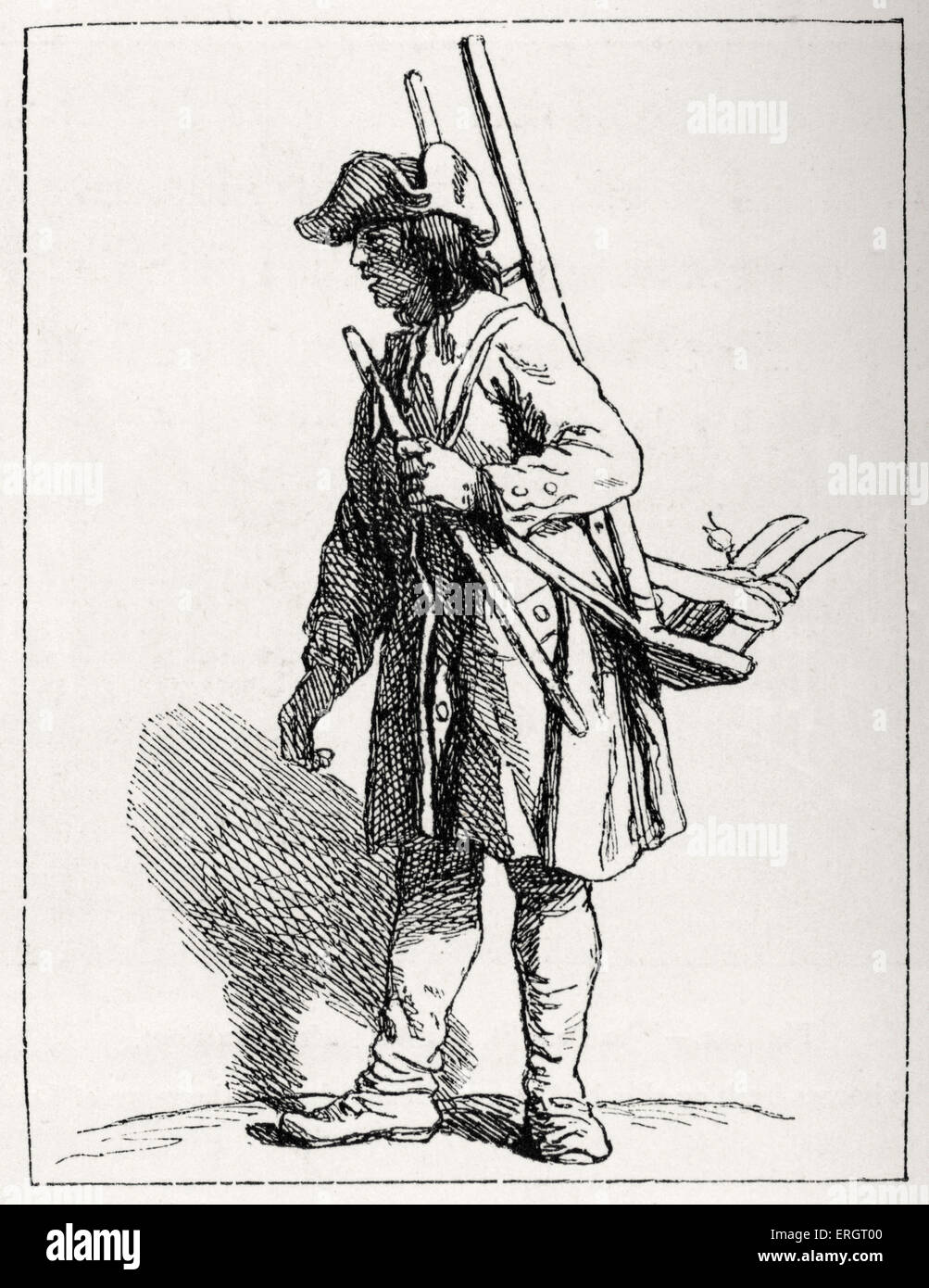 Daily life in French history: a street porter in 18th century Paris,  France. Working class, poor, rustic, pauper, beggar, during reign of Louis  XV Stock Photo - Alamy