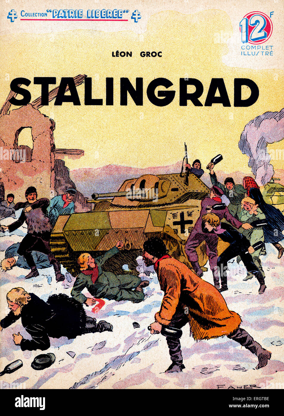 Battle of Stalingrad - illustration of the World War II battle in which the Germans besieged the Russian city (now Volgograd), Stock Photo
