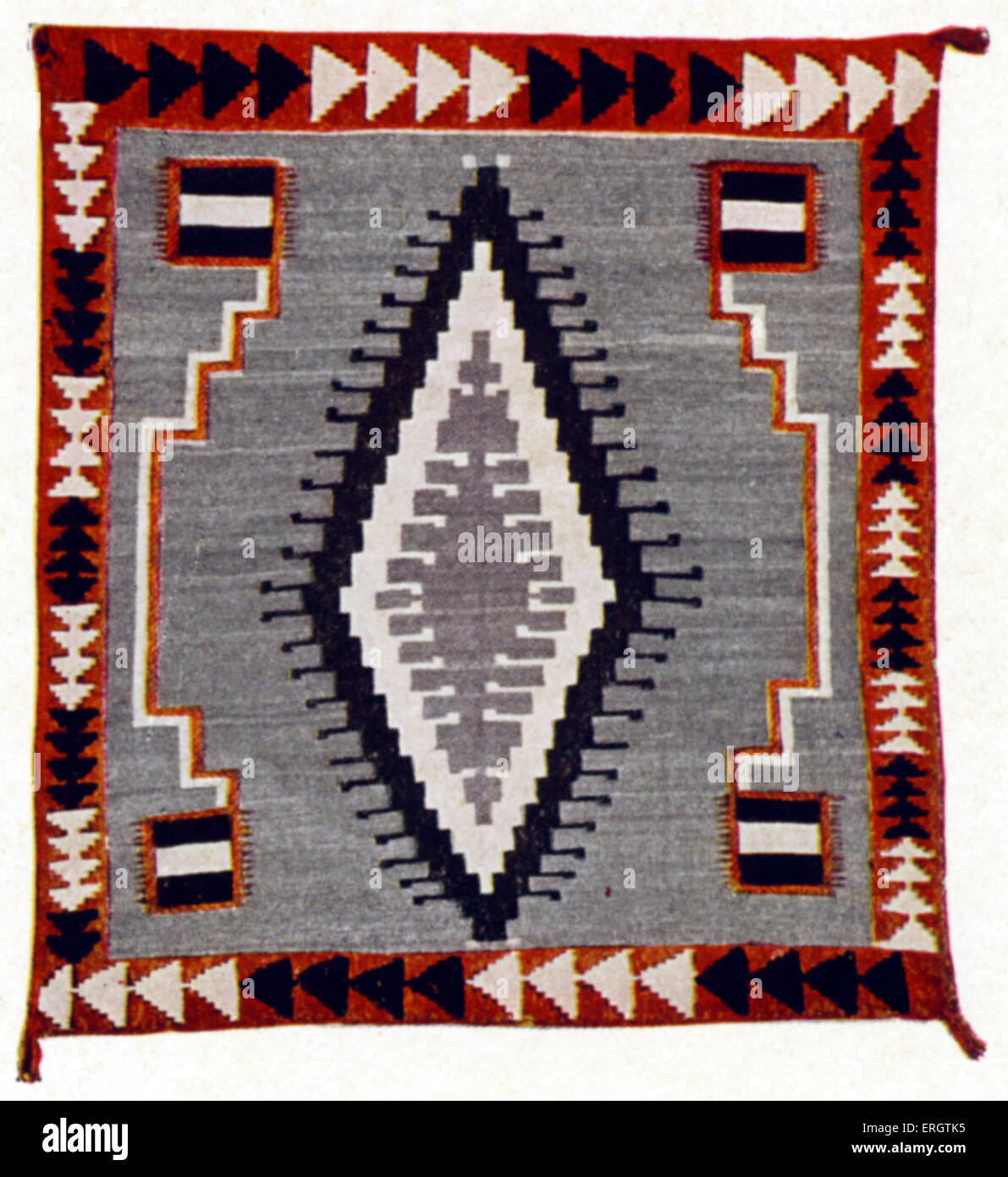 Navaho (or Navajo) blanket - woven by the Native Americans of New Mexico . Indian. American Indians. Artist unknown. Stock Photo