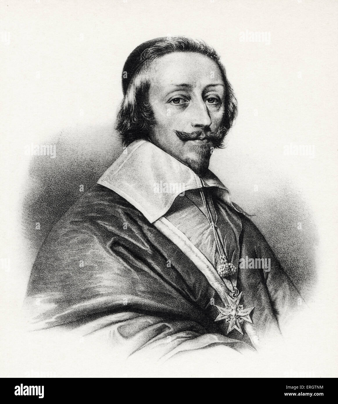 Cardinal Richelieu, Armand-Jean du Plessis. Minister of Louis XIII, (1585-1642). Stock Photo