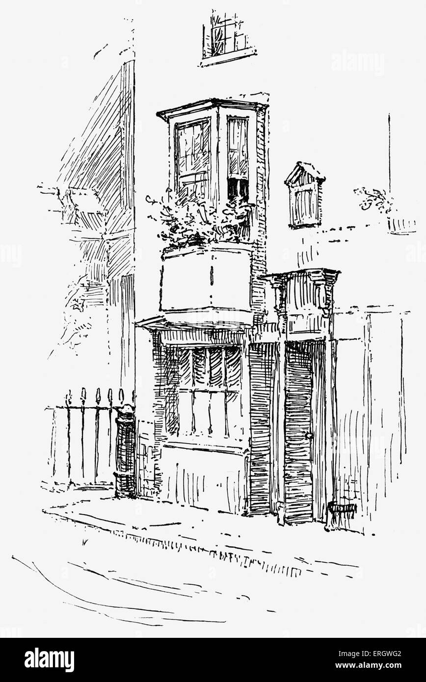 House in College Street, Winchester; where Jane Austen died. JA: English novelist, 16 December 1775 – 18 July 1817 Stock Photo
