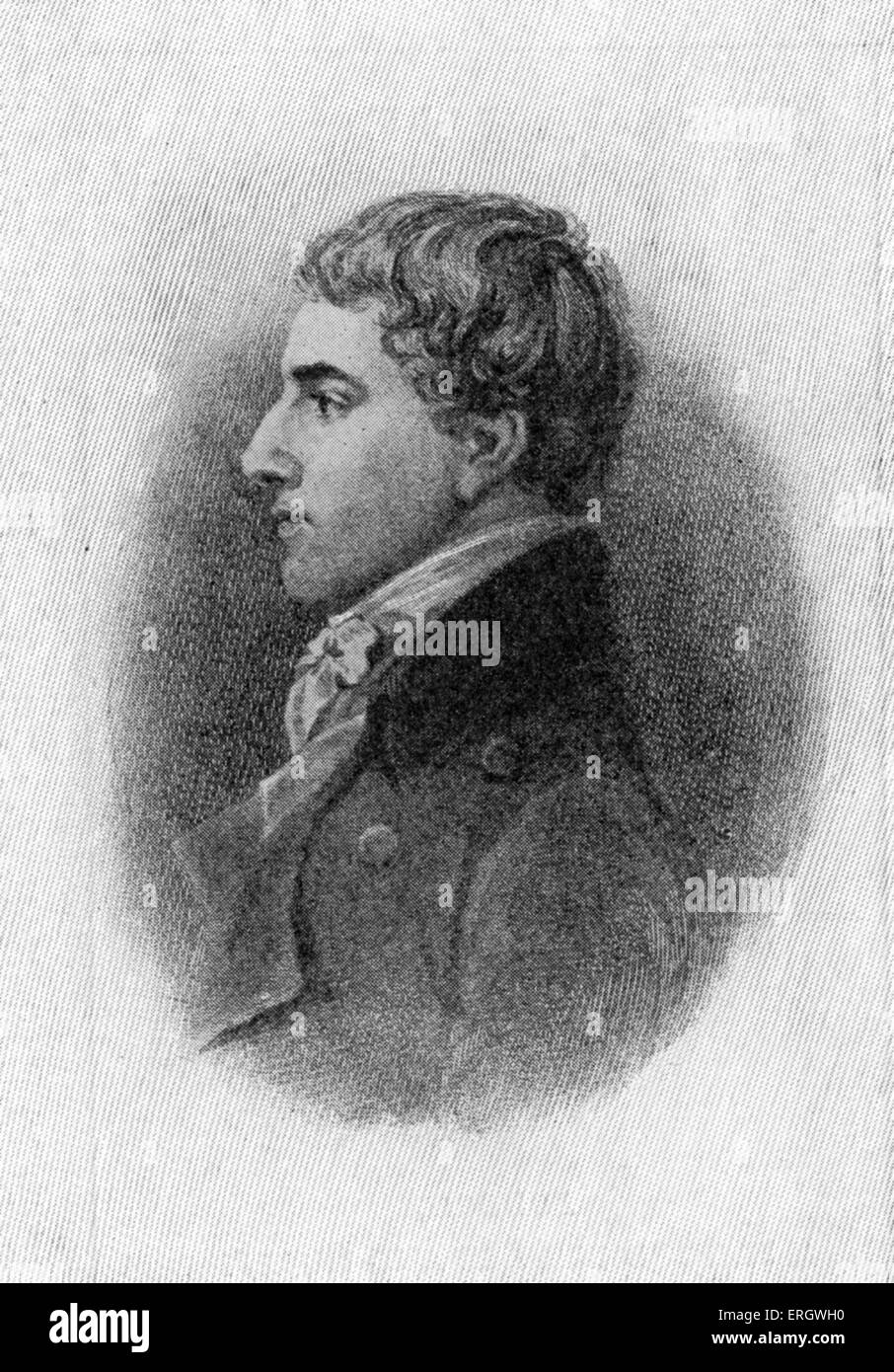 Charles Lamb: English writer,10 February 1775 –  27 December 1834.  After the portrait by Robert Hancock. Stock Photo