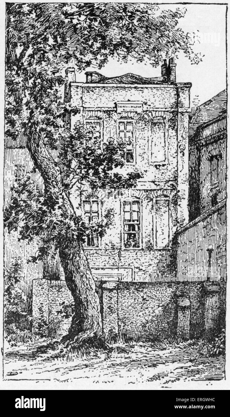 House in York Street, Westminster; said to have been John Milton's, occupied by William Hazlitt. JM: English poet, 9 December Stock Photo