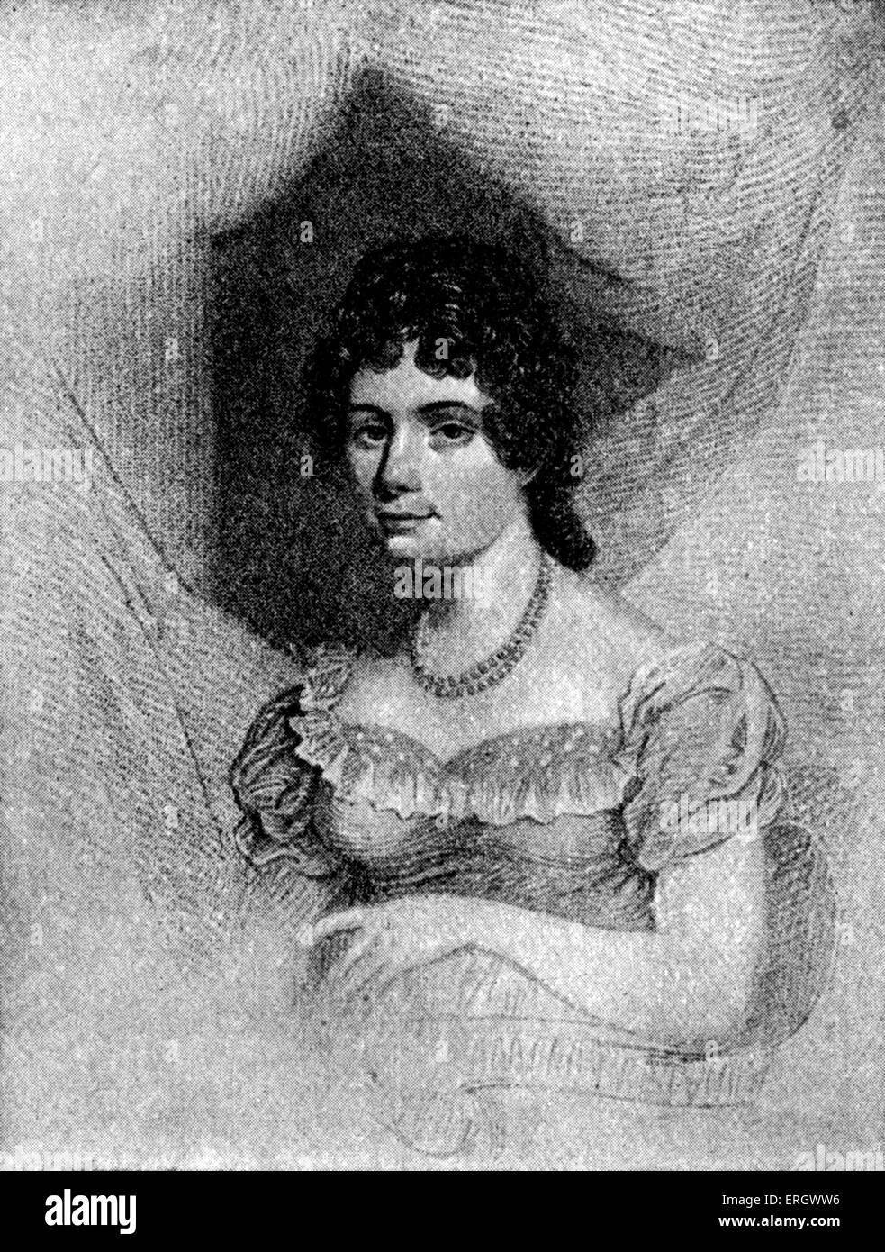 Mary Brunton: Scottish novelist, 1 November 1778 - 7 December 1818.  From an engraving. Stock Photo