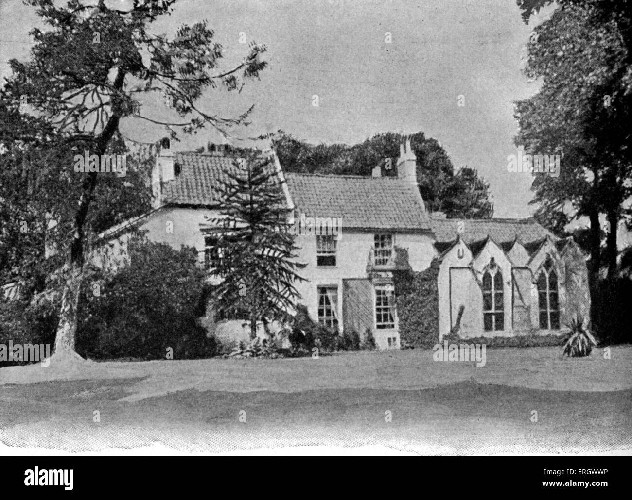 Alfred Lord Tennyson's birthplace: Somersby Rectory, Lincolnshire.  AT:  English poet laureate. 1809-1892.  popular Victorian Stock Photo