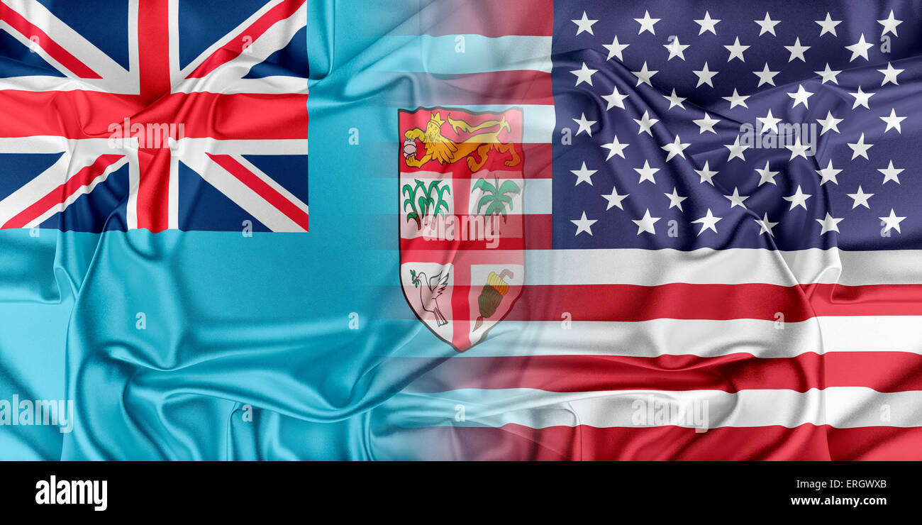 USA and Fiji Stock Photo