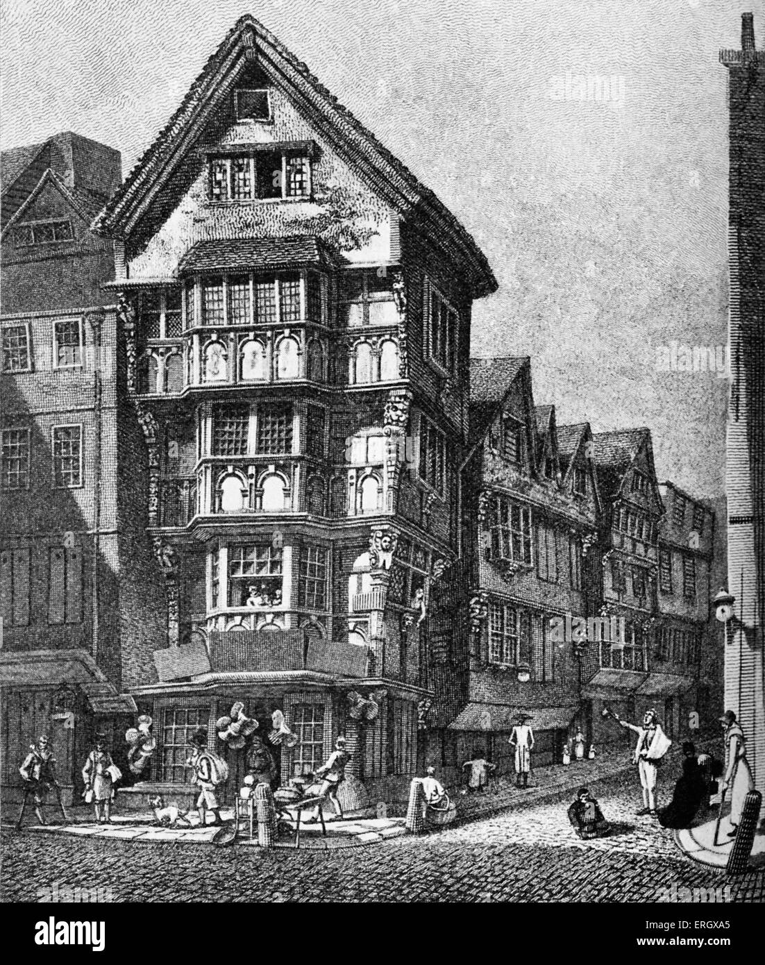 Izaak Walton's house in Fleet Street, London. IW: English writer, 9 ...