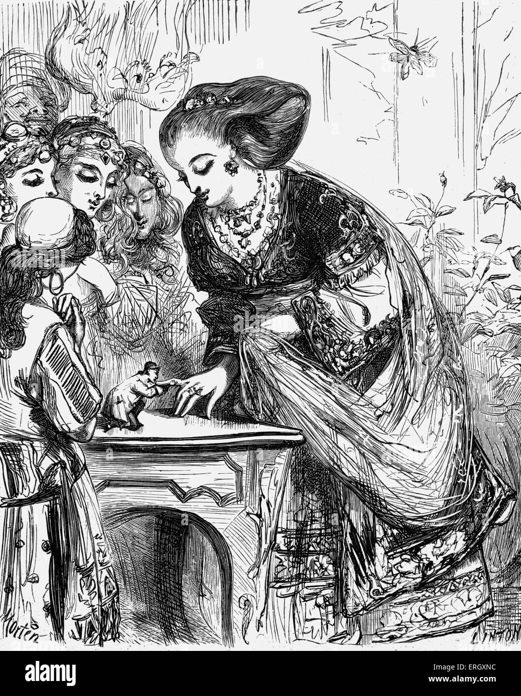 Gulliver S Travels Novel By Jonathan Swift Part Ii A Voyage To Brobdingnag Chapter 3 Caption Reads I Kissed The Rosy Tip Of Her Little Finger Gulliver And The Queen Of Brobdingnag