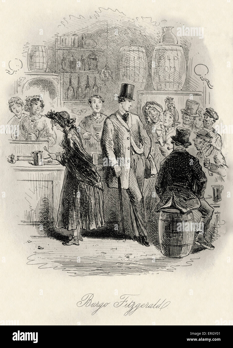 Can you forgive her?' by Anthony Trollope. First published in 1864 and 1865. Caption reads: 'Burgo Fitzgerald' in London. AT: English novelist, 24 April 1815 – 6 December 1882. Illustration by Hablot Knight-Browne (Phiz) and E.Taylor. Stock Photo
