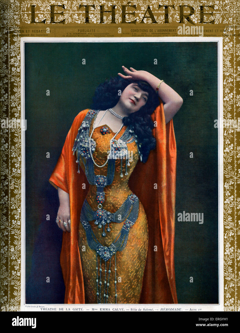 Emma Calvé as Salomé in 'Hérodiade', the opera in four acts by Jules Massenet with libretto by Paul Milliet and Henri Grémont, Stock Photo