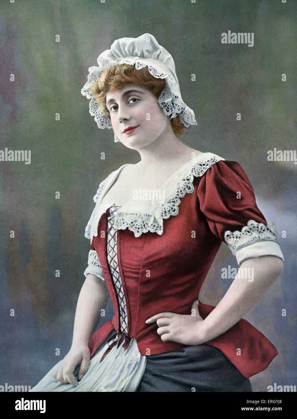 Simone Damaury as Francisquine in 'Petit Champ' at   the Exposition de l'Enfance, July 1905. Stock Photo