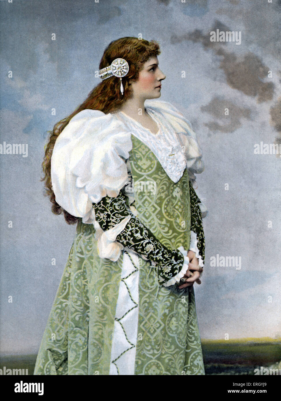 Rose Caron as Desdemone/ Desdemona  in Giuseppe Verdi's opera 'Othello' at Academie Nationale de Musique. Le Théatre Cover, Stock Photo