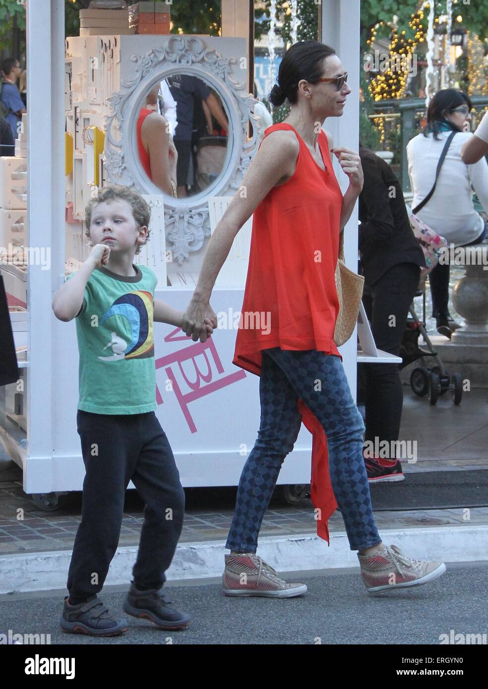 Minnie Driver goes shopping with her family on Black Friday at The Grove  Featuring: Minnie Driver,Henry Story Driver Where: Hollywood, California, United States When: 28 Nov 2014 Credit: WENN.com Stock Photo