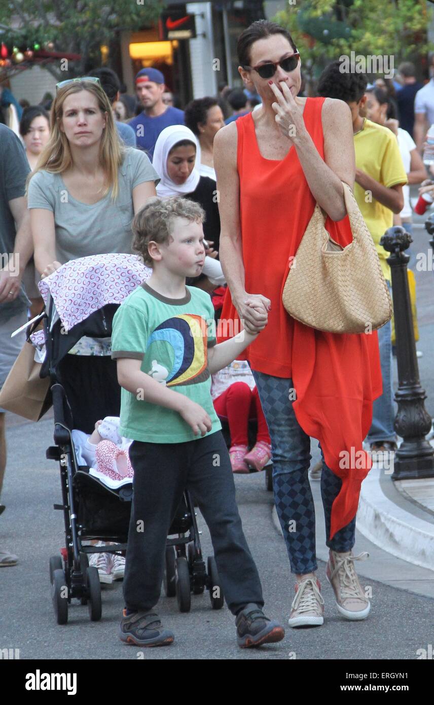 Minnie Driver goes shopping with her family on Black Friday at The Grove  Featuring: Minnie Driver,Henry Story Driver,sister Kate Where: Hollywood, California, United States When: 28 Nov 2014 Credit: WENN.com Stock Photo