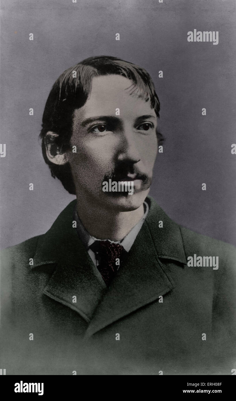 Robert Louis Stevenson - Portrait of the Scottish writer. 13 November 1850 - 3 December 1894. Stock Photo