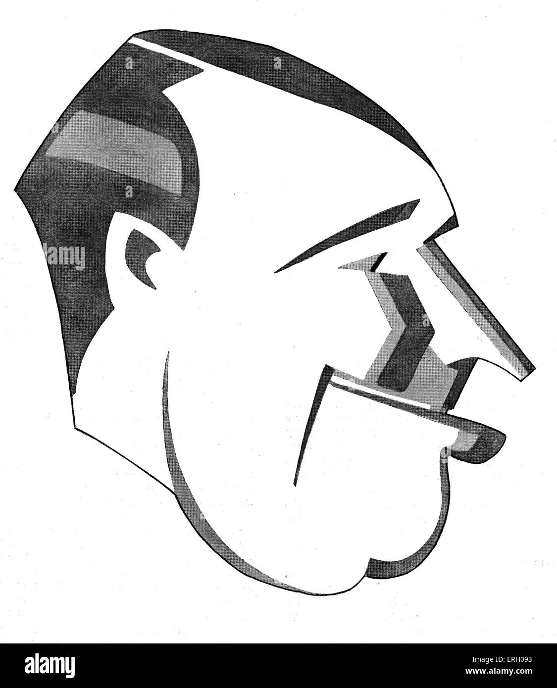 Maurice Chevalier , caricature by Bovey 1927.   Belgian-French actor, singer, and popular entertainer. 12 September  1888 – 1 Stock Photo