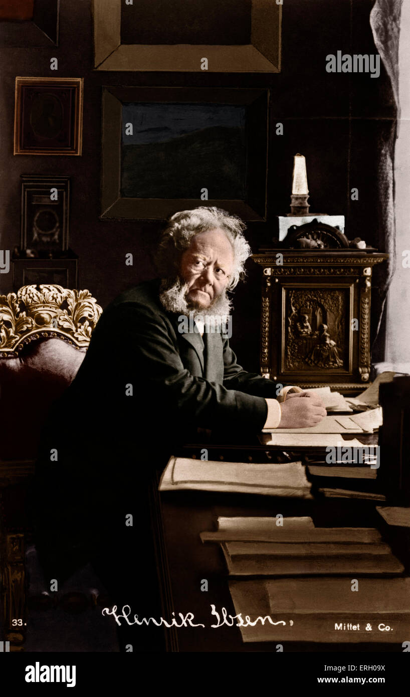 IBSEN, Henrik - portrait of the Norwegian playwright who wrote Peer Gynt and Dolls House..  Grieg connection. (b.1828 -1906) Stock Photo