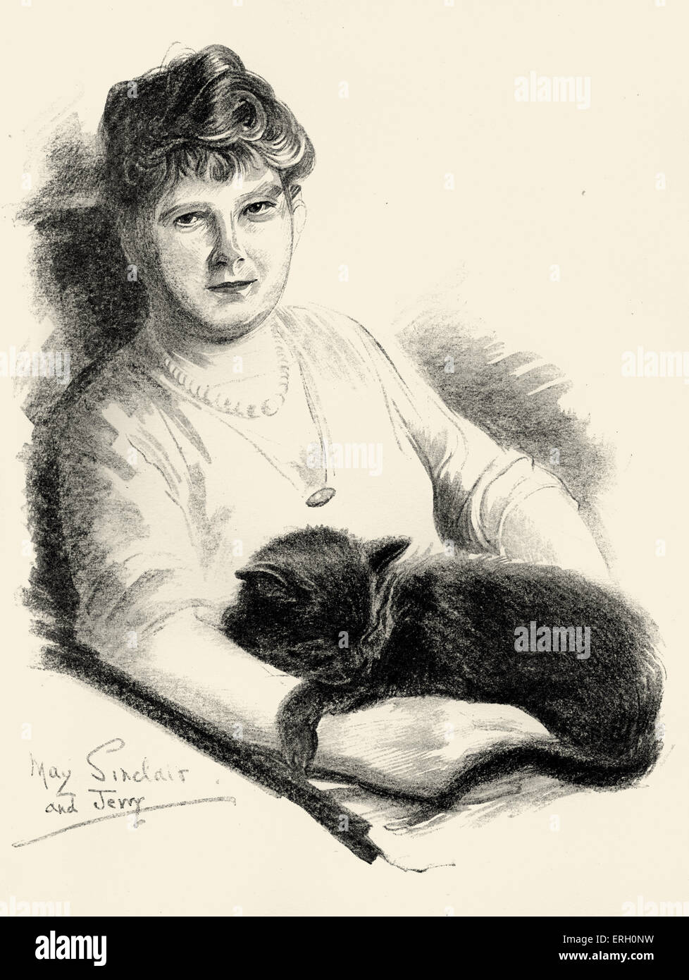 May Sinclair, pseudonym of Mary Amelia St. Clair (1863 - 1946) British writer and novelist.Active suffragette, member of the Stock Photo