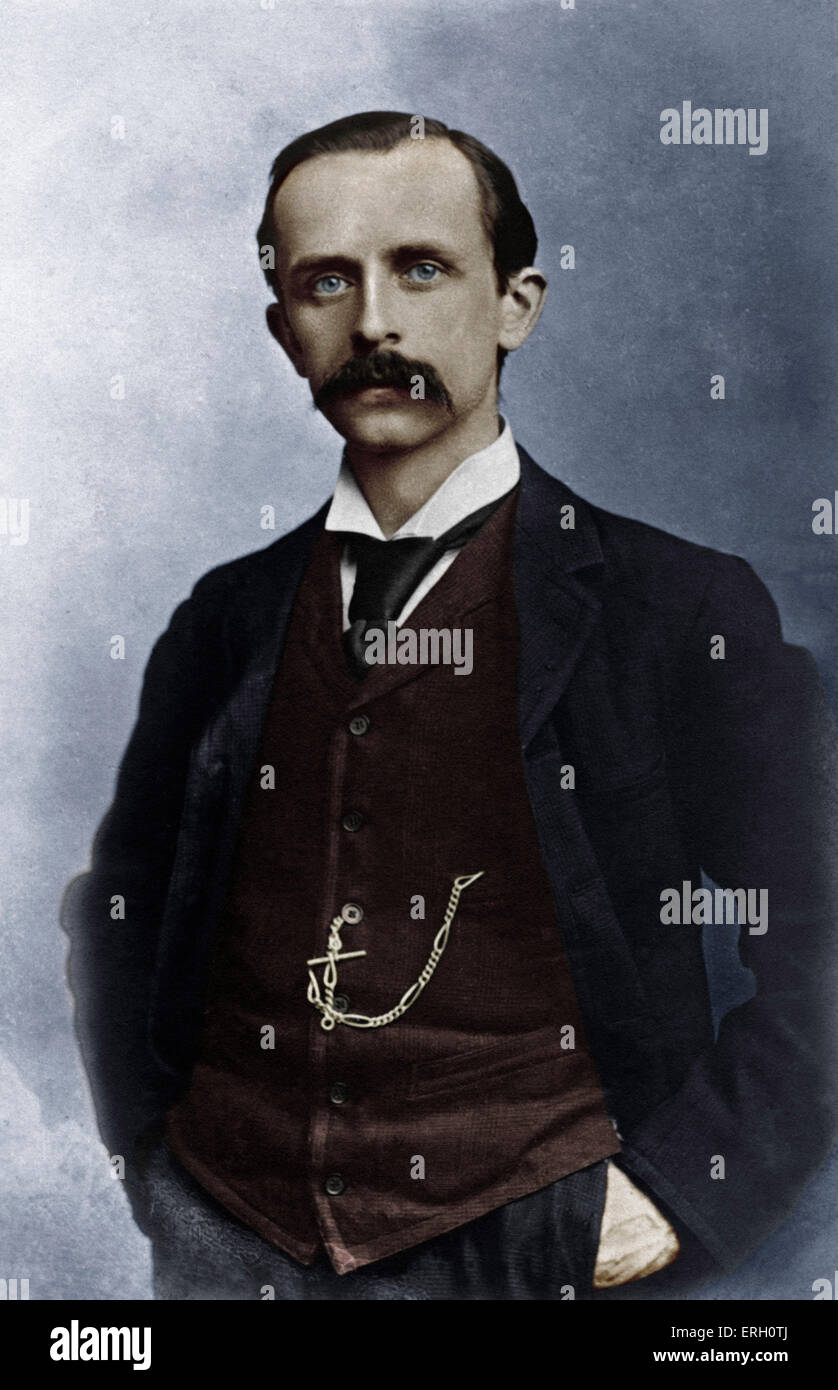 Sir James M Barrie - portrait of the English playwright, 1860-1937. J M Barrie. (James Matthew Barrie) Scottish novelist and Stock Photo