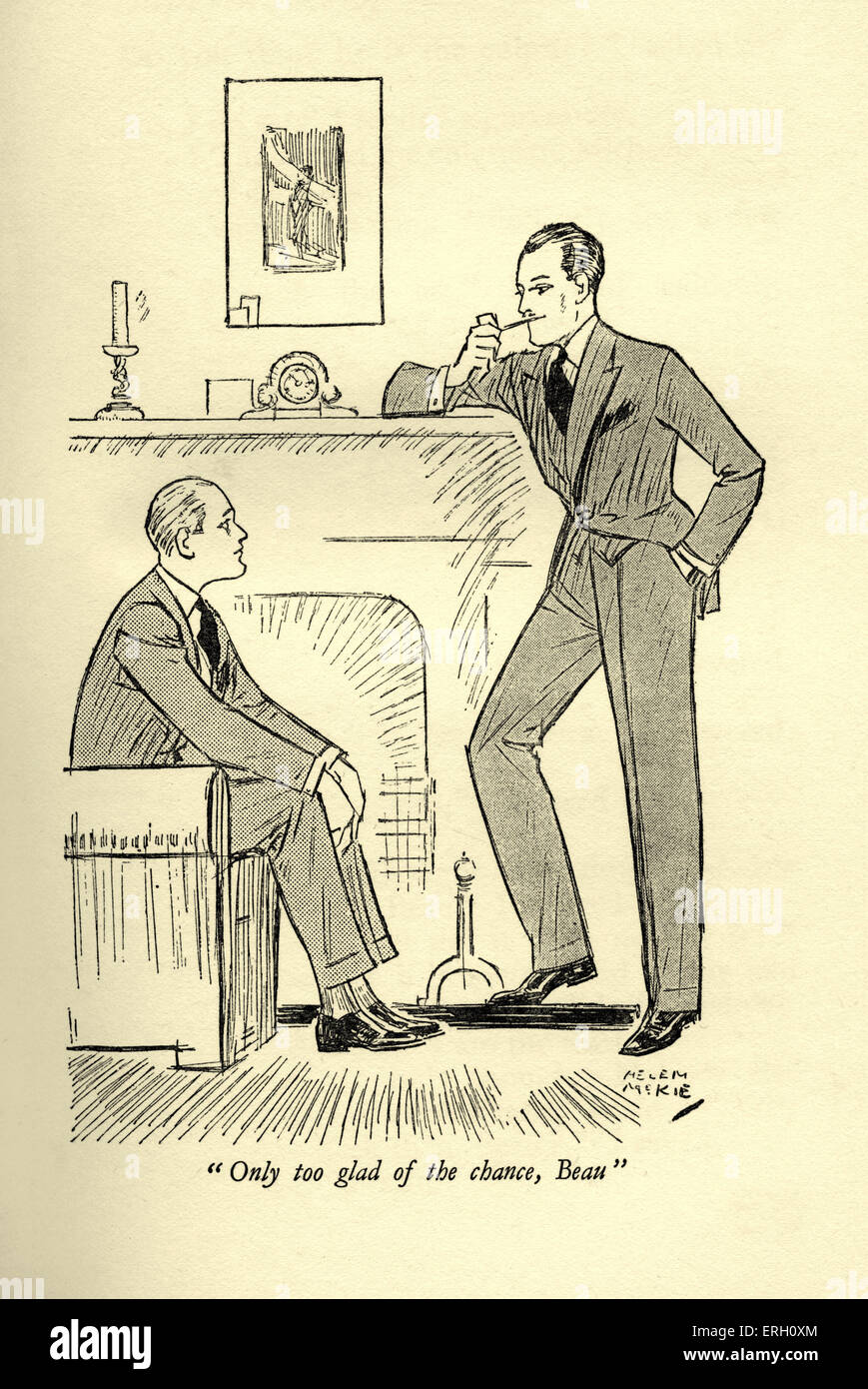 Beau Geste by P.C. Wren, first published in 1924. Caption: Only too glad of the chance, Beau. Illustration by Helen Mckie. Stock Photo