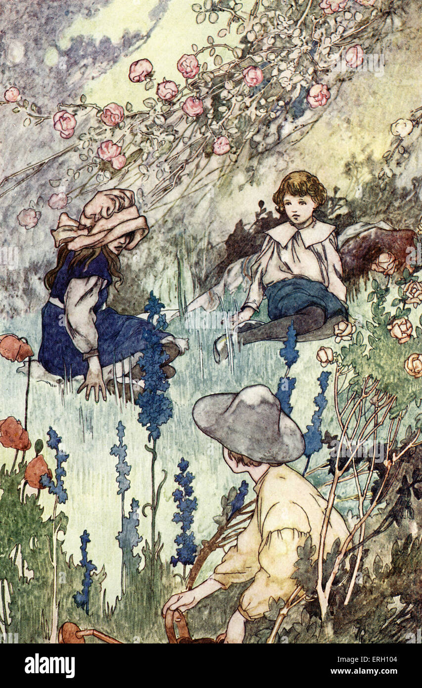 The Secret Garden by Frances Hodgson Burnett. Illustration by Charles  Robinson. Published by Heineman. English-American author Stock Photo - Alamy