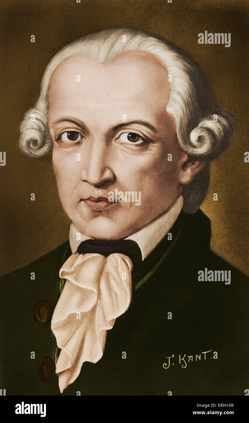 KANT, Immanuel - portrait.  Philosopher, born in Konigsberg, Germany. (1724-1804). Colourised version. Stock Photo