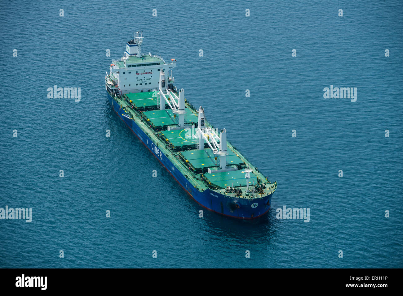 Cargo Ship Aerial Photo Stock Photo