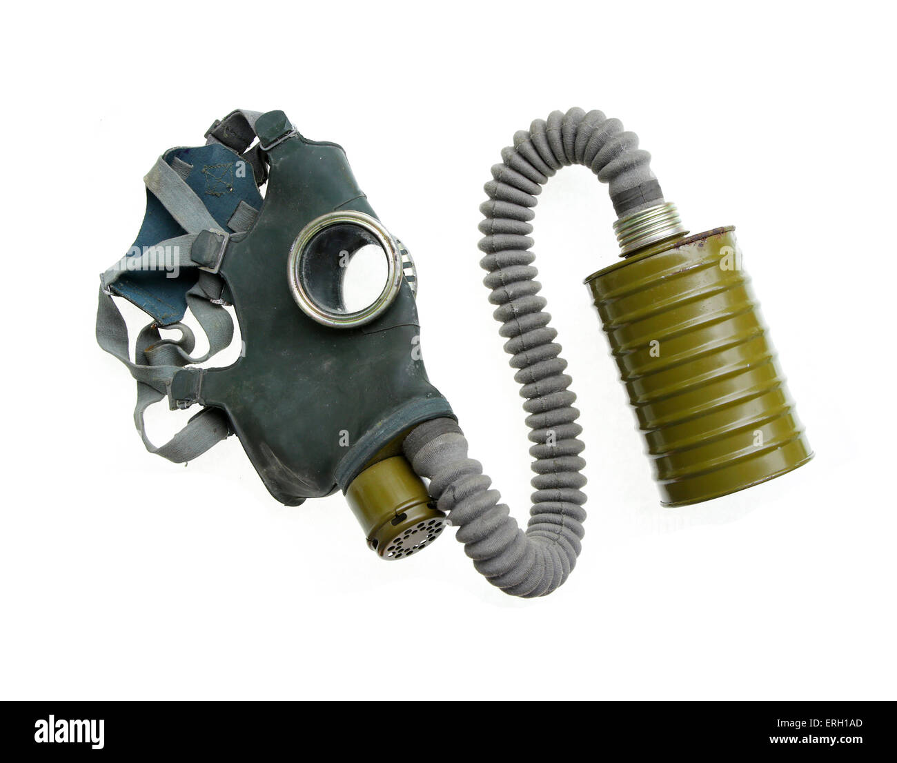 vintage breathing gas mask with filter oxygen world war II Stock Photo