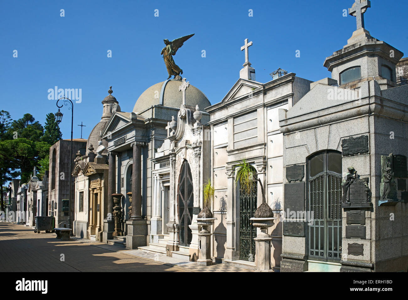 Row of mausoleums  Recoleta cemetery Buenos Aires Argentina Stock Photo